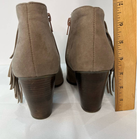 Carlos Santana Tempe Fringe Leather Gray/Tan Ankle Booties Size 9.5 - Picture 5 of 8